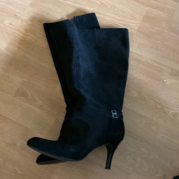 Suede boots in black size 10 - Picture 1 of 5